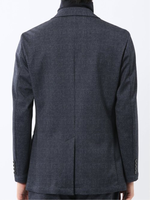 TechMove スリムフィット 2ボタンジャケット チェック紺(セットアップ可能)