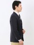 ストレッチウォッシャブル ウール混 スリムフィット 2ボタンジャケット 紺