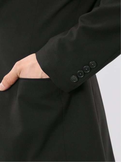 接触冷感 吸湿速乾 スリムフィット 2ボタン ジャケット 黒(セットアップ可能)