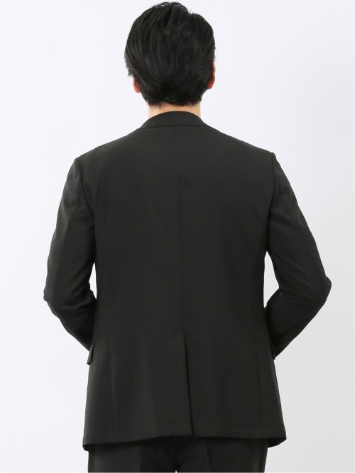 接触冷感 吸湿速乾 スリムフィット 2ボタン ジャケット 黒(セットアップ可能)