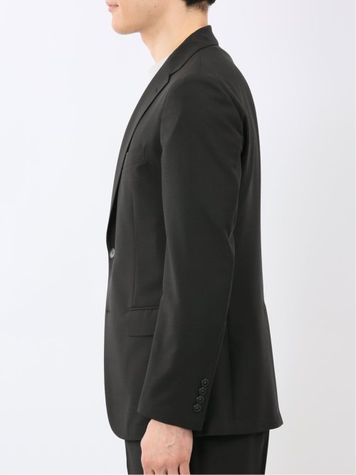 接触冷感 吸湿速乾 スリムフィット 2ボタン ジャケット 黒(セットアップ可能)