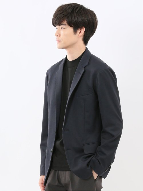 ストレッチポンチ スリムフィット 2ボタンジャケット カルゼ紺
