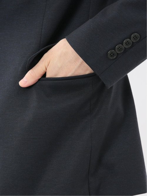 ストレッチポンチ スリムフィット 2ボタンジャケット カルゼ紺