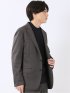 ジャケット メンズ ビジネス セットアップ可能 ストレッチ ウォッシャブル スリム 2ボタン テーラード ヘリンボン 茶 テックムーブ