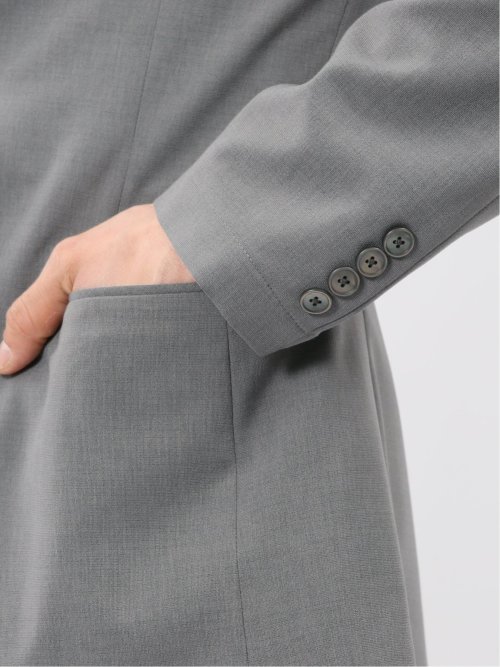 接触冷感 吸湿速乾 スリムフィット 2ボタン ジャケット グレー(セットアップ可能)