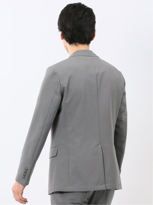 接触冷感 吸湿速乾 スリムフィット 2ボタン ジャケット グレー(セットアップ可能)