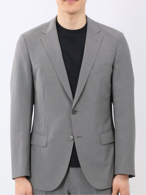 接触冷感 吸湿速乾 スリムフィット 2ボタン ジャケット グレー(セットアップ可能)
