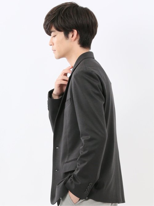 ストレッチポンチ スリムフィット 2ボタンジャケット カルゼグレー
