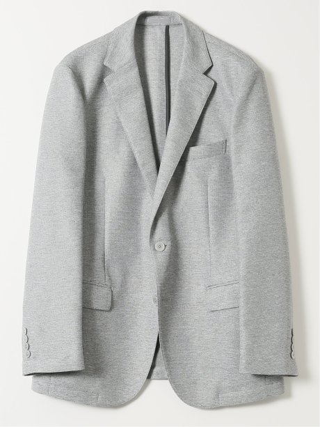 TechLinen スリムフィット 2ボタン ジャケット ライトグレー(セットアップ可能)