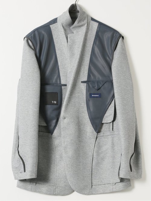 TechLinen スリムフィット 2ボタン ジャケット ライトグレー(セットアップ可能)