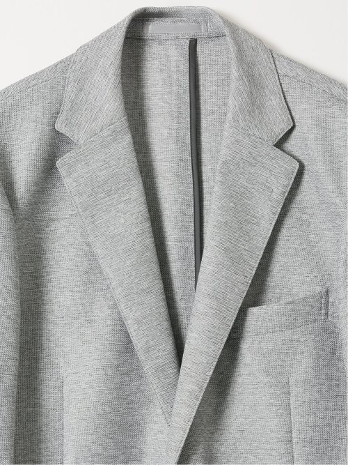 TechLinen スリムフィット 2ボタン ジャケット ライトグレー(セットアップ可能)
