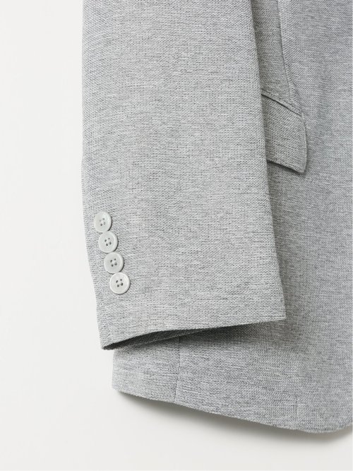 TechLinen スリムフィット 2ボタン ジャケット ライトグレー(セットアップ可能)