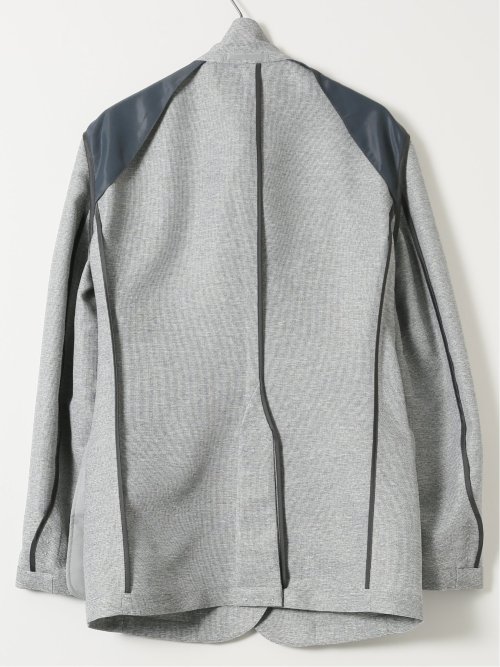 TechLinen スリムフィット 2ボタン ジャケット ライトグレー(セットアップ可能)