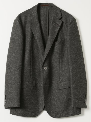 TechLinen スリムフィット 2ボタン ジャケット 茶(セットアップ可能)