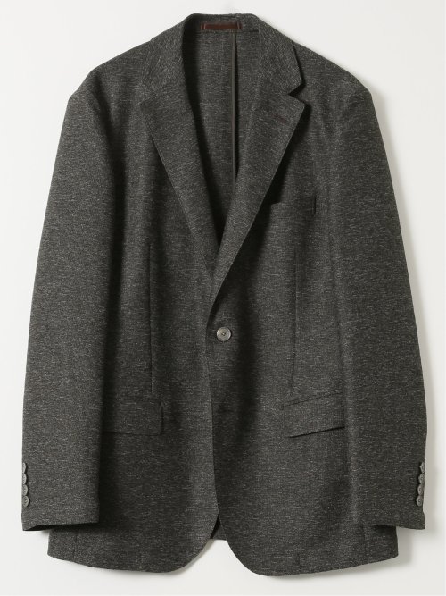 TechLinen スリムフィット 2ボタン ジャケット 茶(セットアップ可能)