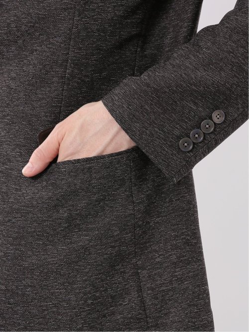 TechLinen スリムフィット 2ボタン ジャケット 茶(セットアップ可能)