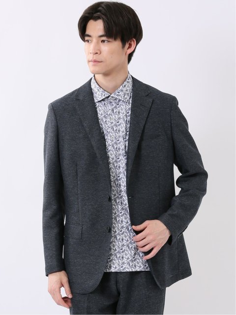 TechLinen スリムフィット 2ボタン ジャケット 紺(セットアップ可能)