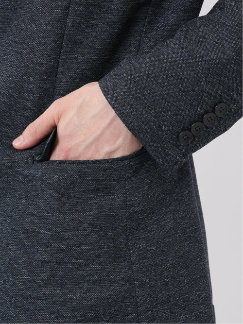 TechLinen スリムフィット 2ボタン ジャケット 紺(セットアップ可能)