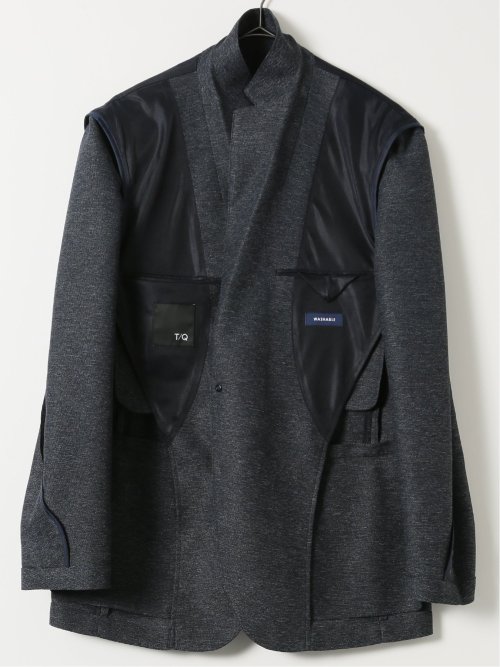 TechLinen スリムフィット 2ボタン ジャケット 紺(セットアップ可能)