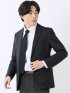 ジャケット ブレザー メンズ ビジネス ストレッチ ウォッシャブル スリム 2ボタン テーラード 紺 ウール混