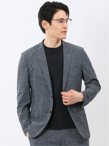 TechCool スリムフィット 2ボタン ジャケット 青(セットアップ可能)