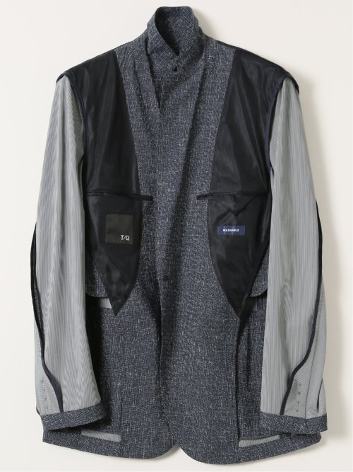 TechCool スリムフィット 2ボタン ジャケット 青(セットアップ可能)