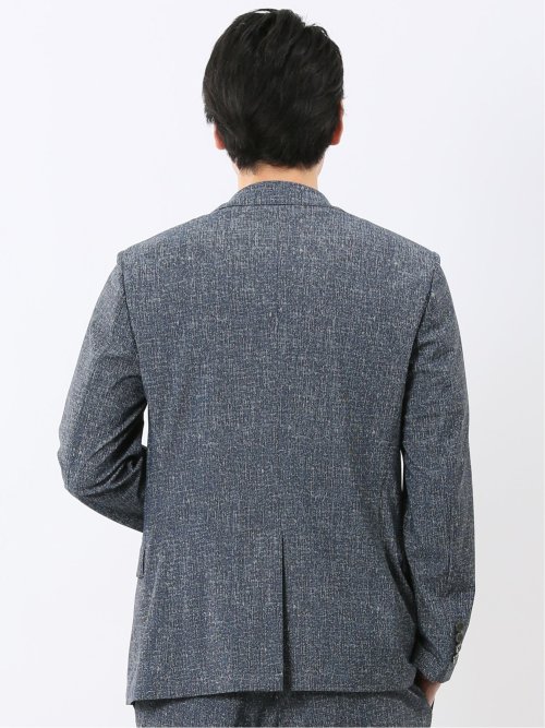 TechCool スリムフィット 2ボタン ジャケット 青(セットアップ可能)