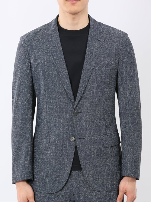 TechCool スリムフィット 2ボタン ジャケット 青(セットアップ可能)