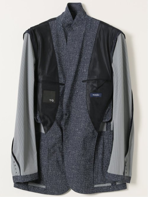 TechCool スリムフィット 2ボタン ジャケット 紺(セットアップ可能)