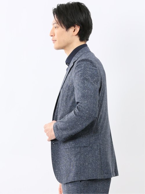 TechCool スリムフィット 2ボタン ジャケット 紺(セットアップ可能)