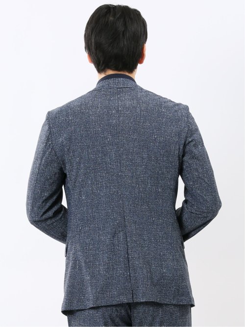 TechCool スリムフィット 2ボタン ジャケット 紺(セットアップ可能)