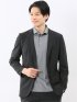 TechCool スリムフィット 2ボタン ジャケット 黒(セットアップ可能)