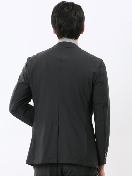 TechCool スリムフィット 2ボタン ジャケット 黒(セットアップ可能)