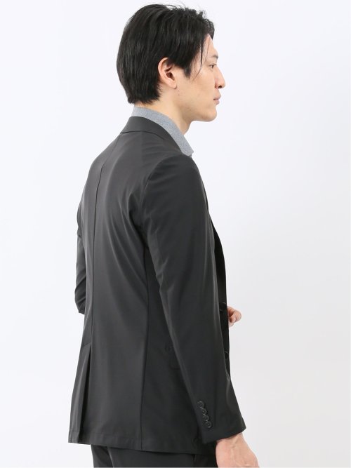 TechCool スリムフィット 2ボタン ジャケット 黒(セットアップ可能)