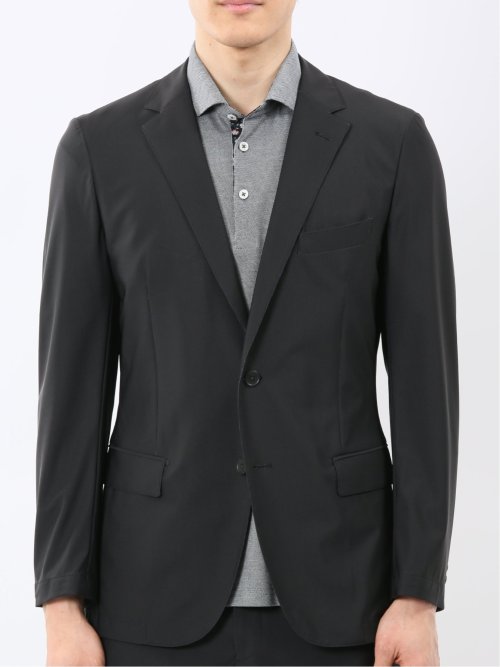 TechCool スリムフィット 2ボタン ジャケット 黒(セットアップ可能)