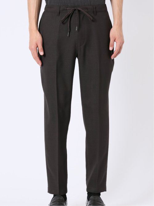 ウォッシャブル 麻調 メッシュ スリムフィット ノータック パンツ(セットアップ可能)