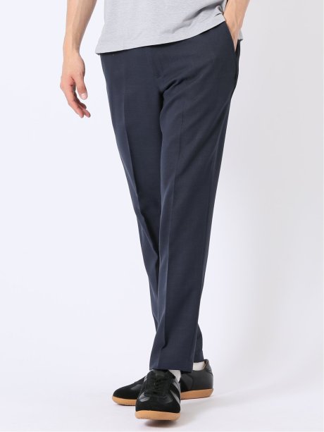 ウォッシャブル 麻調 メッシュ スリムフィット ノータック パンツ(セットアップ可能)