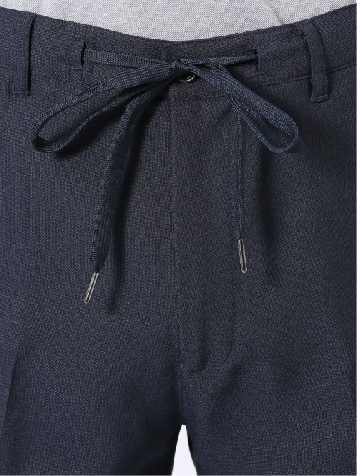 スラックス メンズ ビジネス パンツ ストレッチ ウォッシャブル 麻調 メッシュ スリム ノータック 裾上げ済み セットアップ可能