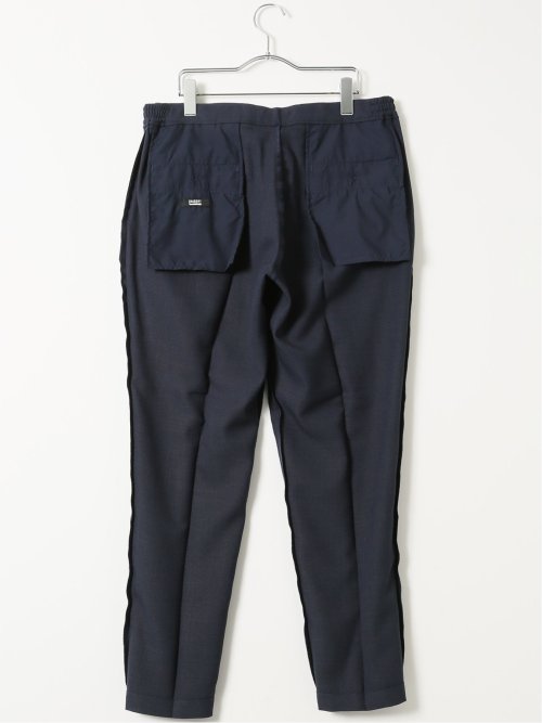 スラックス メンズ ビジネス パンツ ストレッチ ウォッシャブル 麻調 メッシュ スリム ノータック 裾上げ済み セットアップ可能