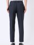 スラックス メンズ ビジネス パンツ ストレッチ ウォッシャブル 麻調 メッシュ スリム ノータック 裾上げ済み セットアップ可能