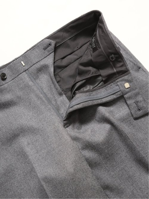 ウール混 スリムフィット ノータックスラックス ライトグレー(セットアップ可能)