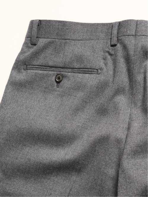 ウール混 スリムフィット ノータックスラックス ライトグレー(セットアップ可能)