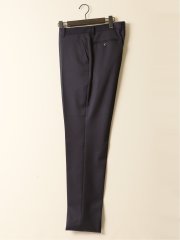 ウール100% レギュラーフィット ノータックスラックス 紺