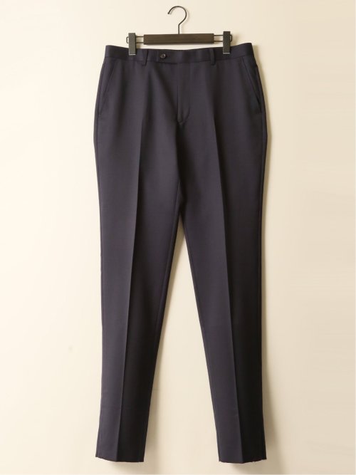 ウール100% レギュラーフィット ノータックスラックス 紺