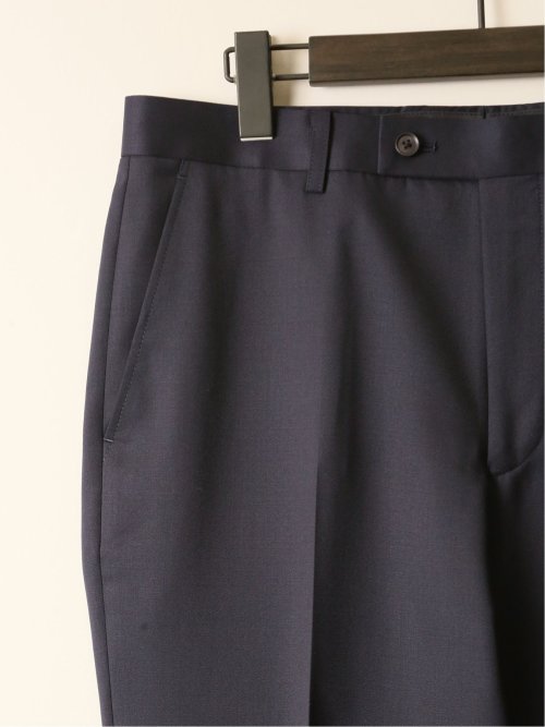 ウール100% レギュラーフィット ノータックスラックス 紺