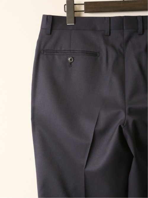 ウール100% レギュラーフィット ノータックスラックス 紺