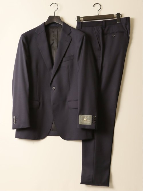 ウール100% レギュラーフィット ノータックスラックス 紺(S 75紺