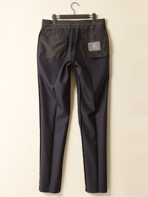 ウール100% レギュラーフィット ノータックスラックス 紺