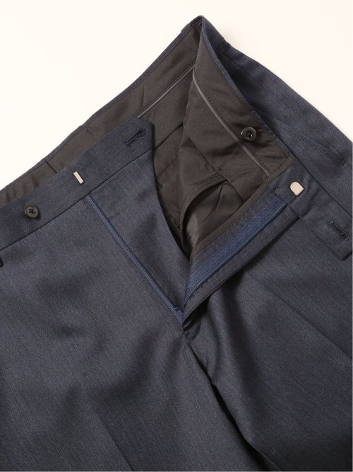 ウール100% レギュラーフィット ノータックスラックス 杢青