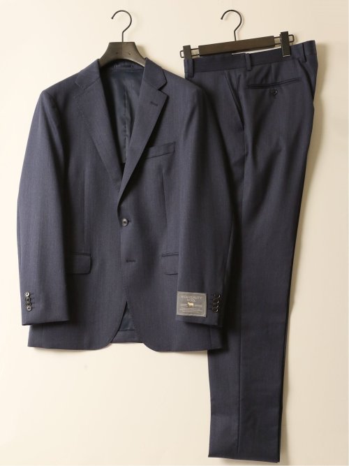 ウール100% レギュラーフィット ノータックスラックス 杢青